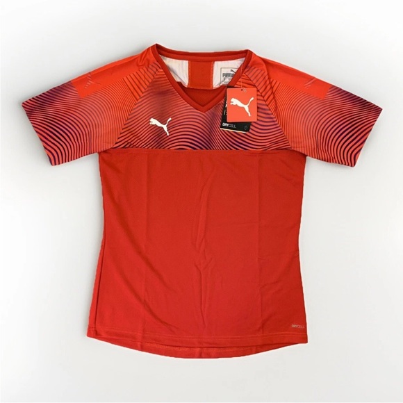 Puma Team CUP Women's Soccer Jersey Top Red White Size S - Small - NWT $40 - Picture 1 of 12